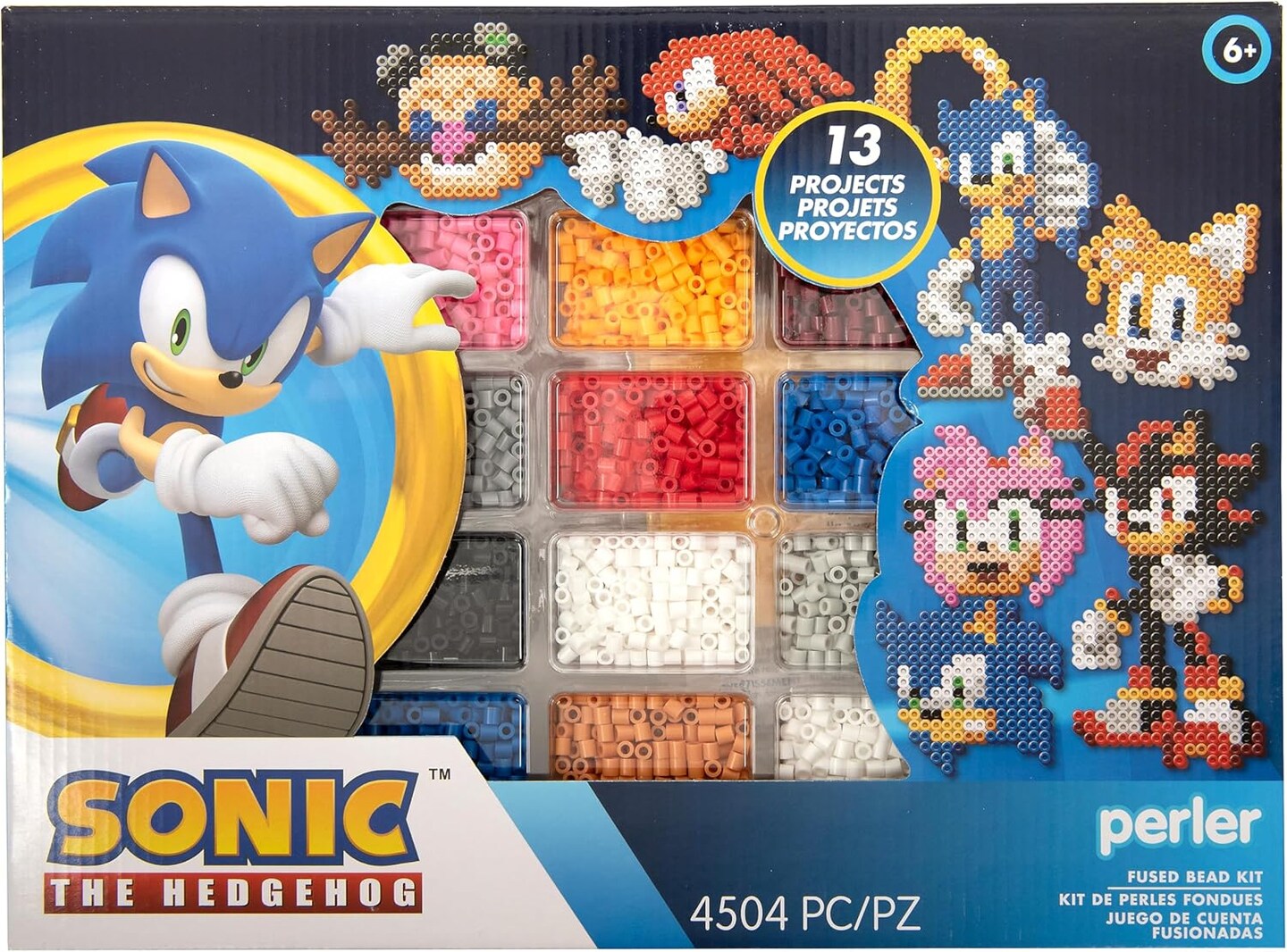 Sonic The Hedgehog Bead Kits with 14 Projects - 4504 Pieces (Multicolor)