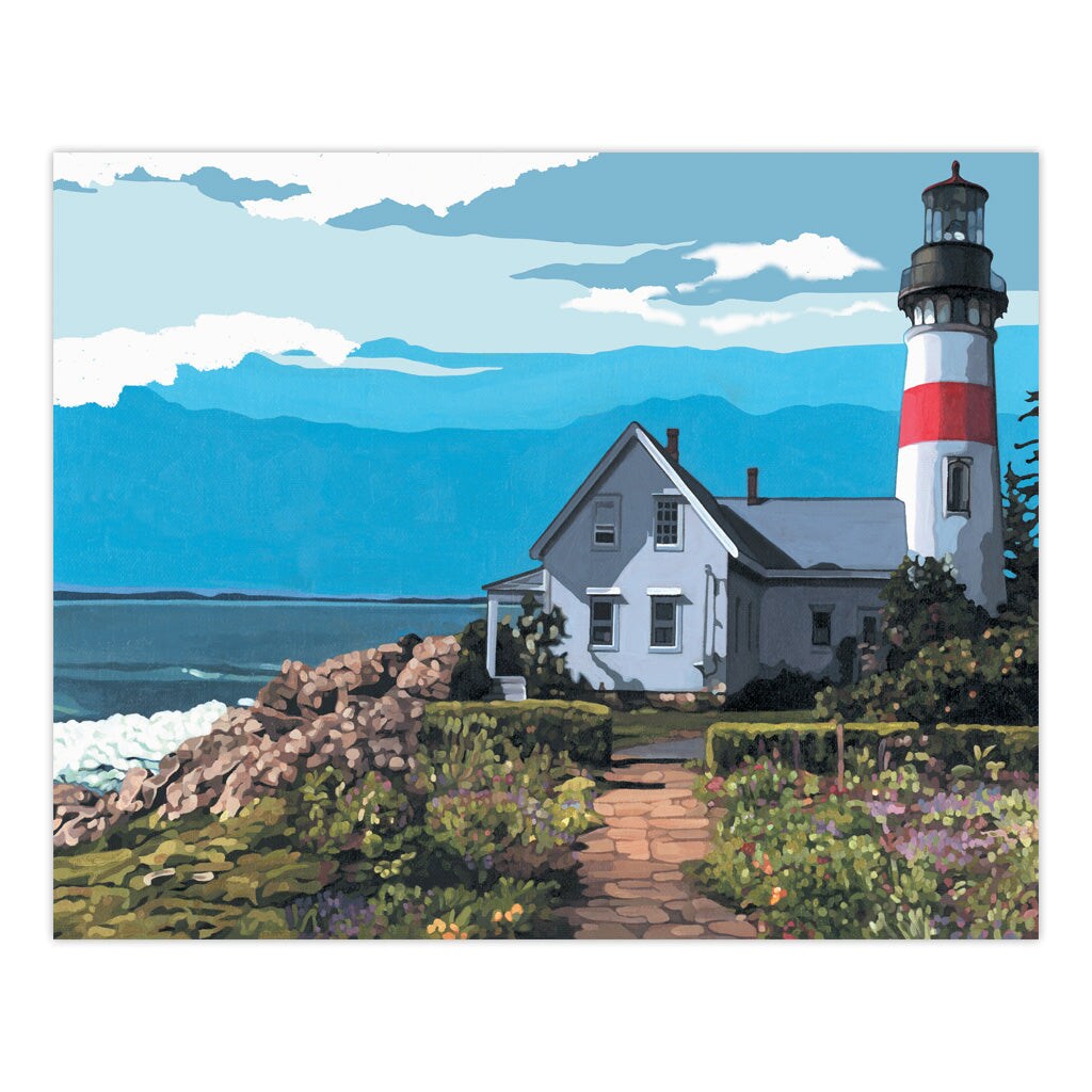 PCL5 | Painting by numbers&#x2122; 13pc 11&#x22; x 14&#x22; The Lighthouse Canvas Painting Project