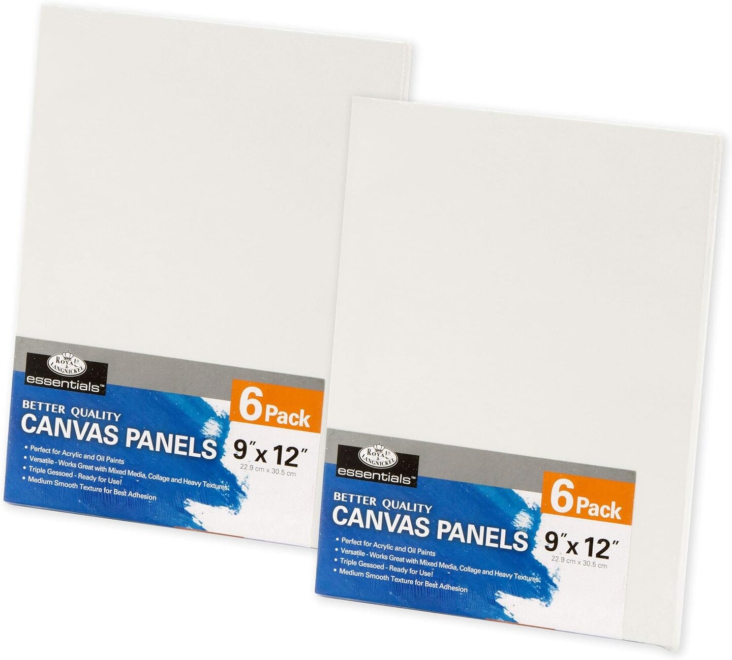 CNVB-912-12 | Royal &#x26; Langnickel Essentials 9&#x22; x 12&#x22; Art Canvas Panels, 12Pk