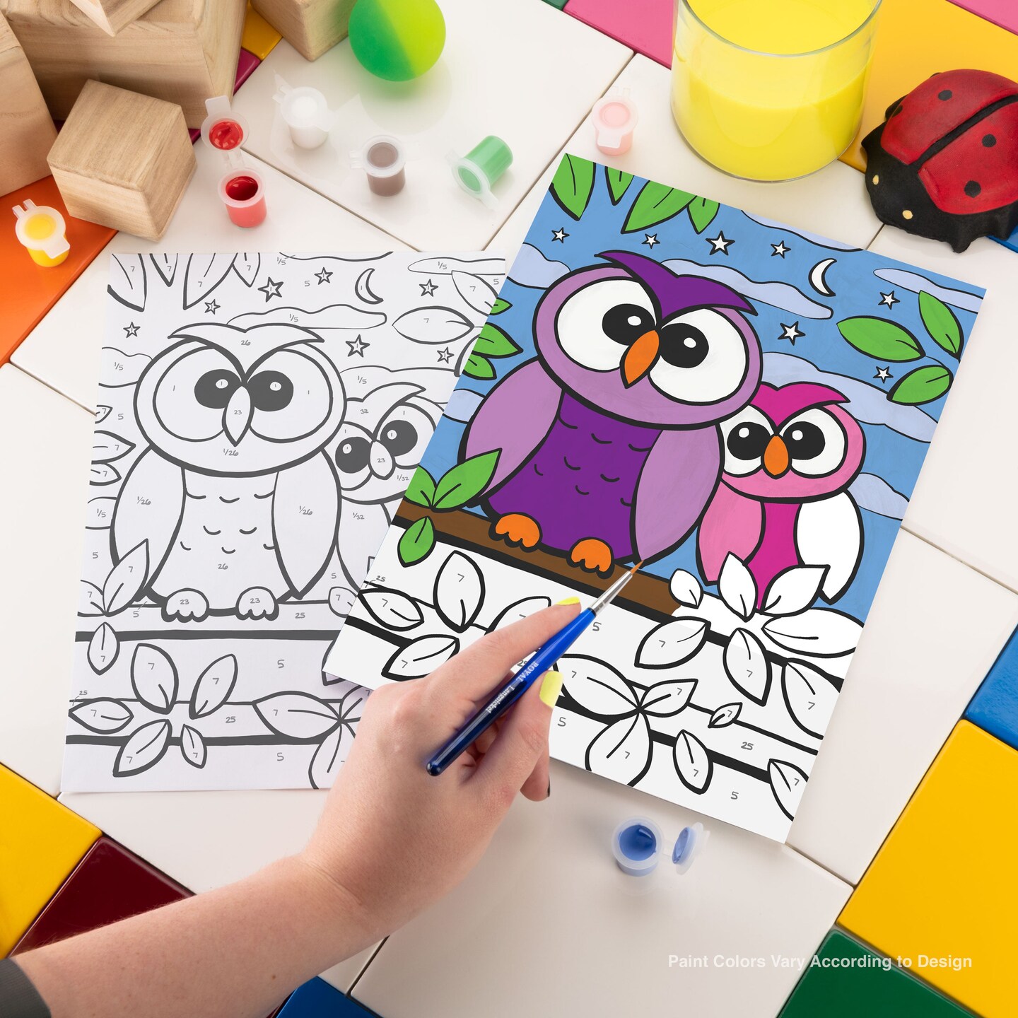 MFP20 | Painting by numbers&#x2122; Children&#x27;s 10pc 8.75&#x22; x 11.75&#x22; Owls Painting Project