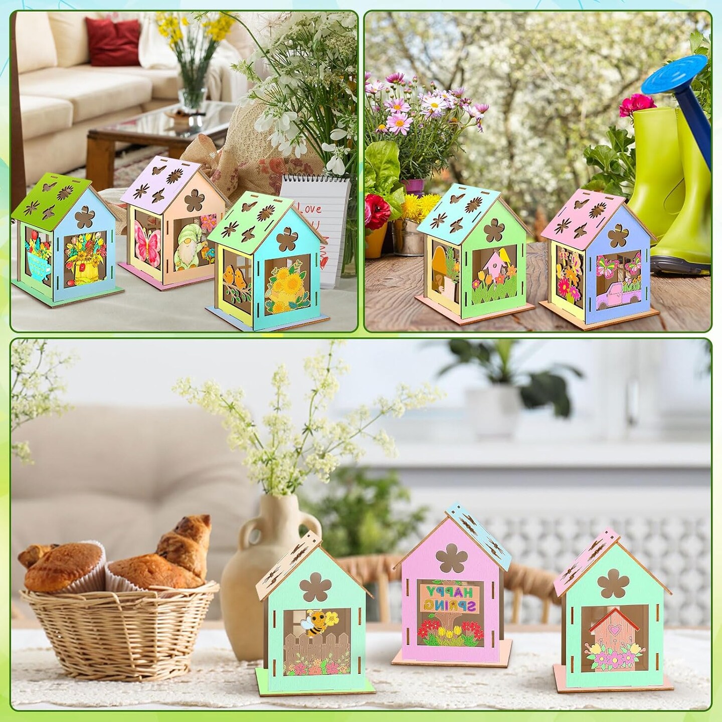 12 Sets Spring House Craft Kit to Paint DIY