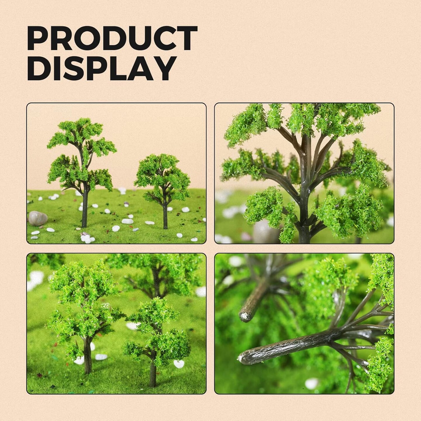 20 Pcs Model Trees Miniature Tree, Fairy Garden Plant Ornament Model Train Scenery Architecture Green Tree Model