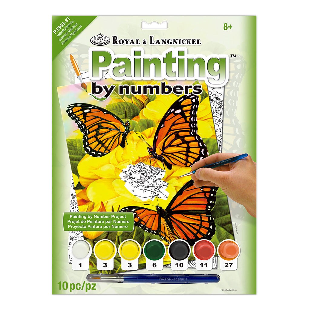 PJS68 | Painting by numbers™ 10pc 8.75" x 11.375" Majestic Monarchs Painting Project