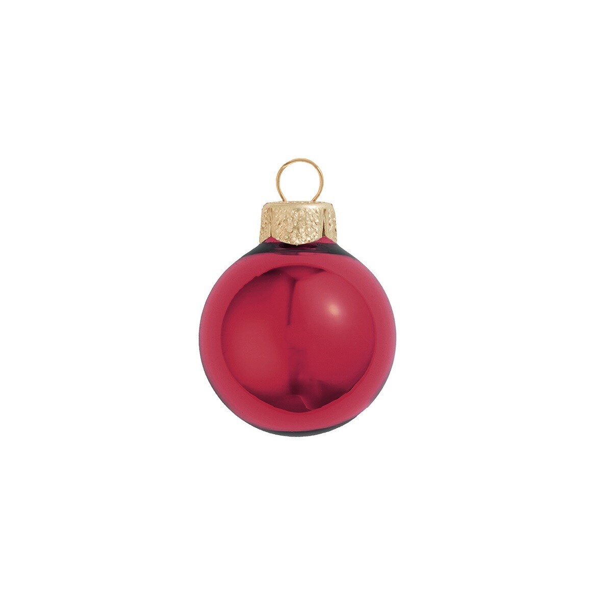 Whitehurst Large Shiny Finish Glass Christmas Ball Ornaments - 6&#x22; (150mm) - Burgundy -2ct