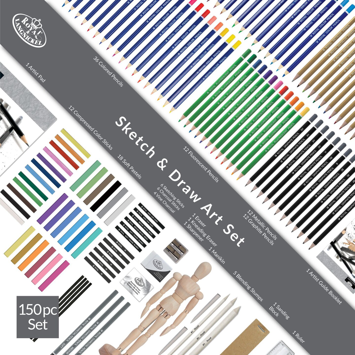 RSET-ART8100 | Essentials™ 134pc Sketching & Drawing Box Art Set