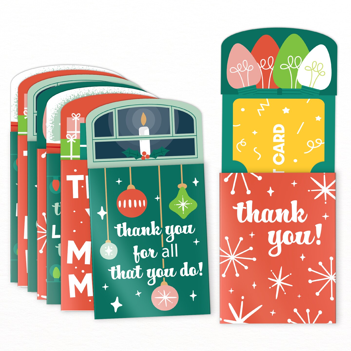 holiday gift card sleeves Christmas Holders use the back side of the insert to write the gift recipient a personal message Big Dot of Happiness Assorted