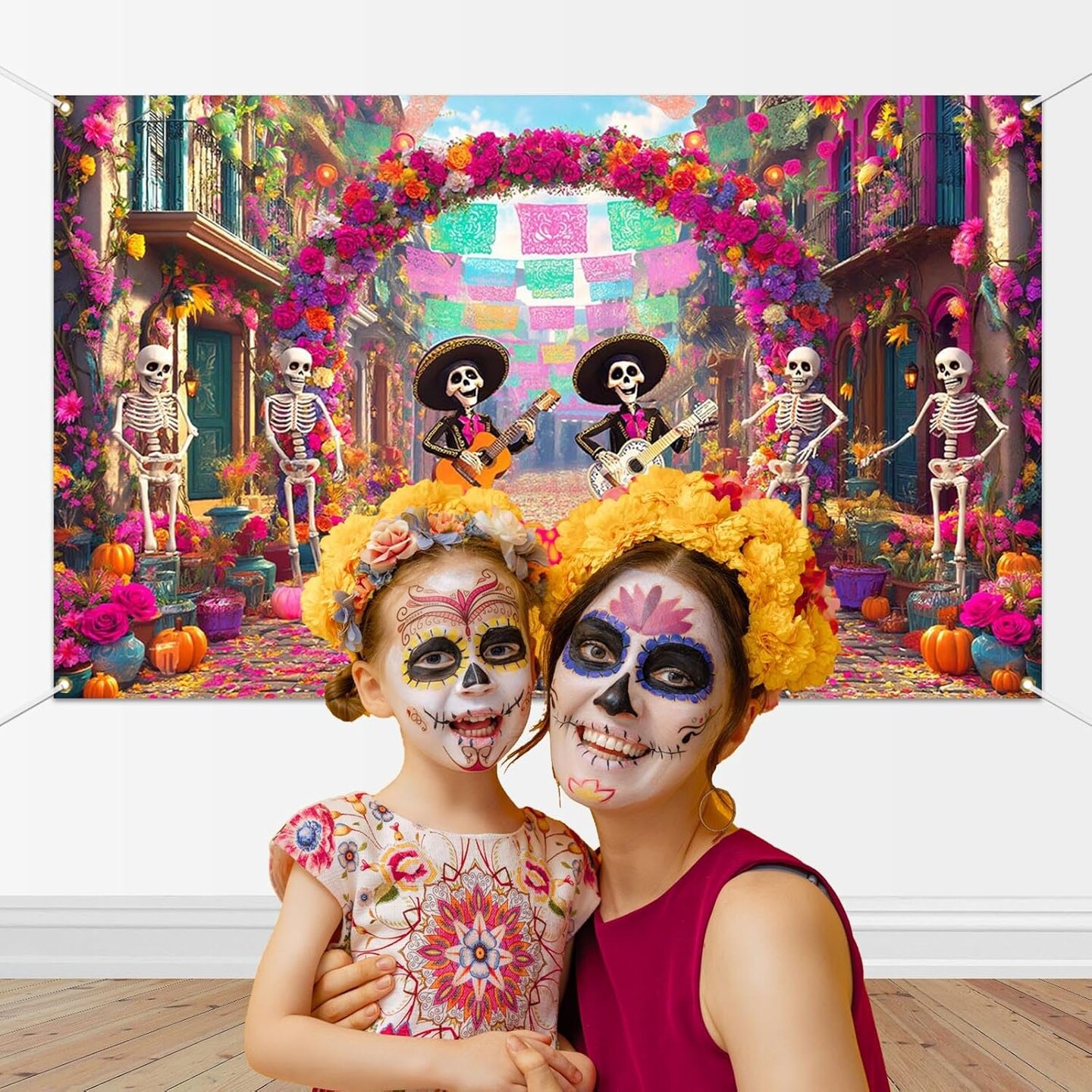 Day of The Dead Banner Dia DE Los Muertos Party Decoration(Colorful)