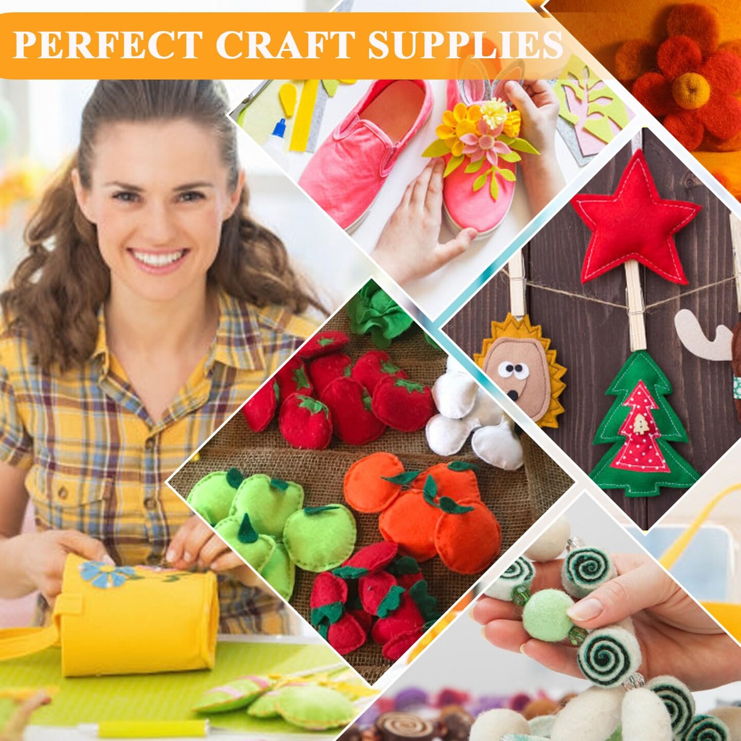 Red Felt Fabric 36" X 36"(1 Square Yard), 1.6mm Thick Soft and Durable Flexible Craft Felt by The Yard for Sewing DIY Art Craft Project Decorations