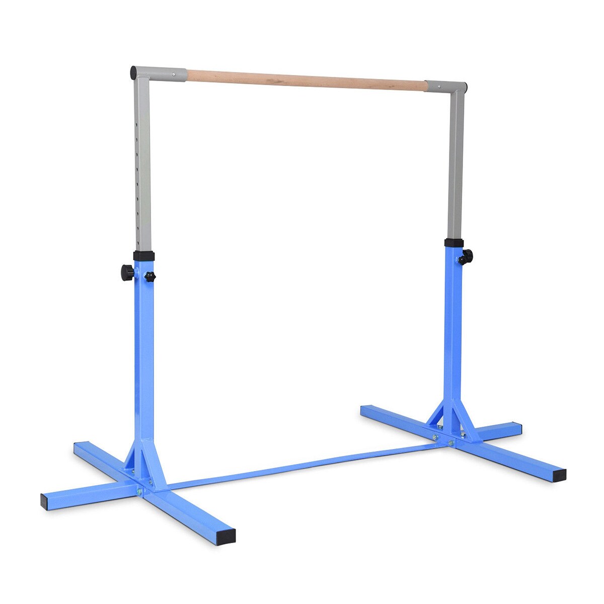 Kids Gymnastics Training Bar Adjustable Height Steel Wood 36-59 Inch