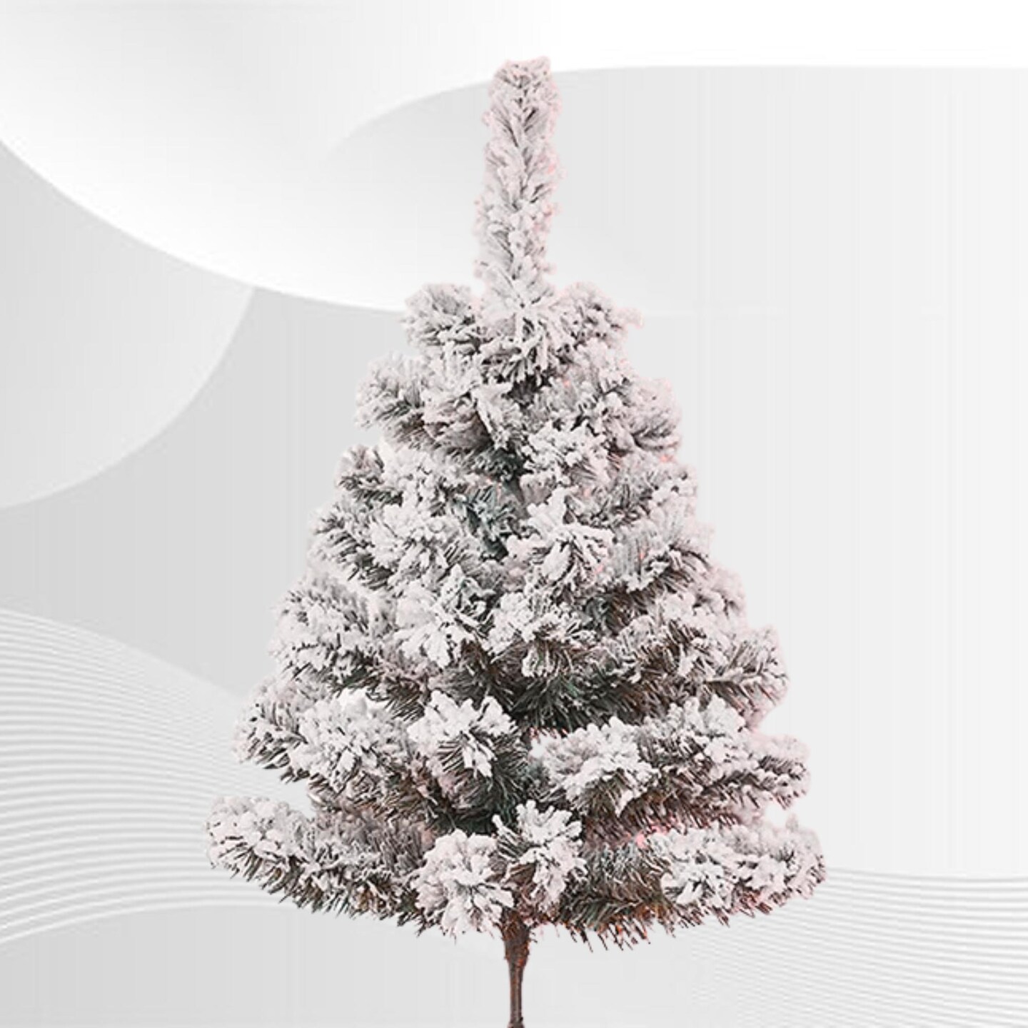 2 Ft Snow Flocked Christmas Tree with Hinged Branches and Metal Stand for Decor