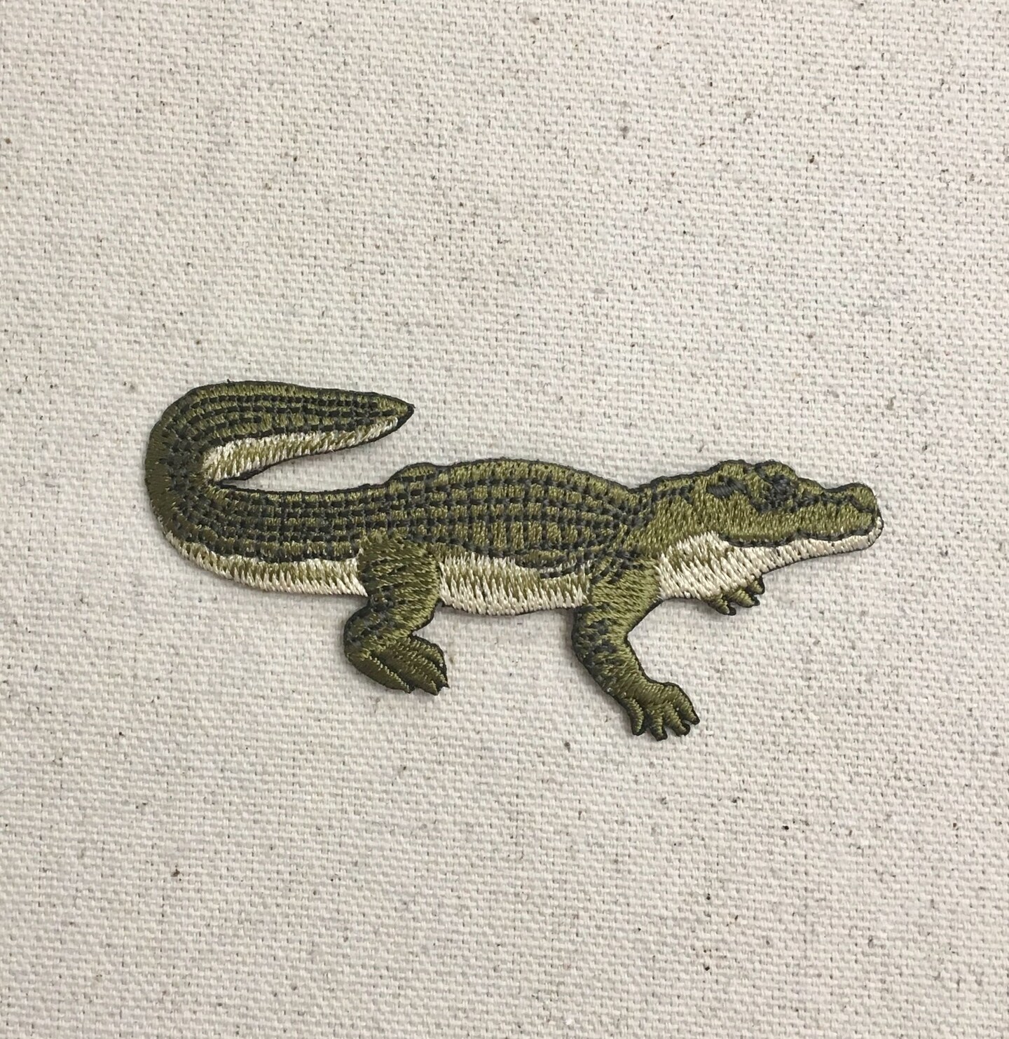 Alligator - Green/Tan Embroidered Patch Embroidered, Iron on Patch