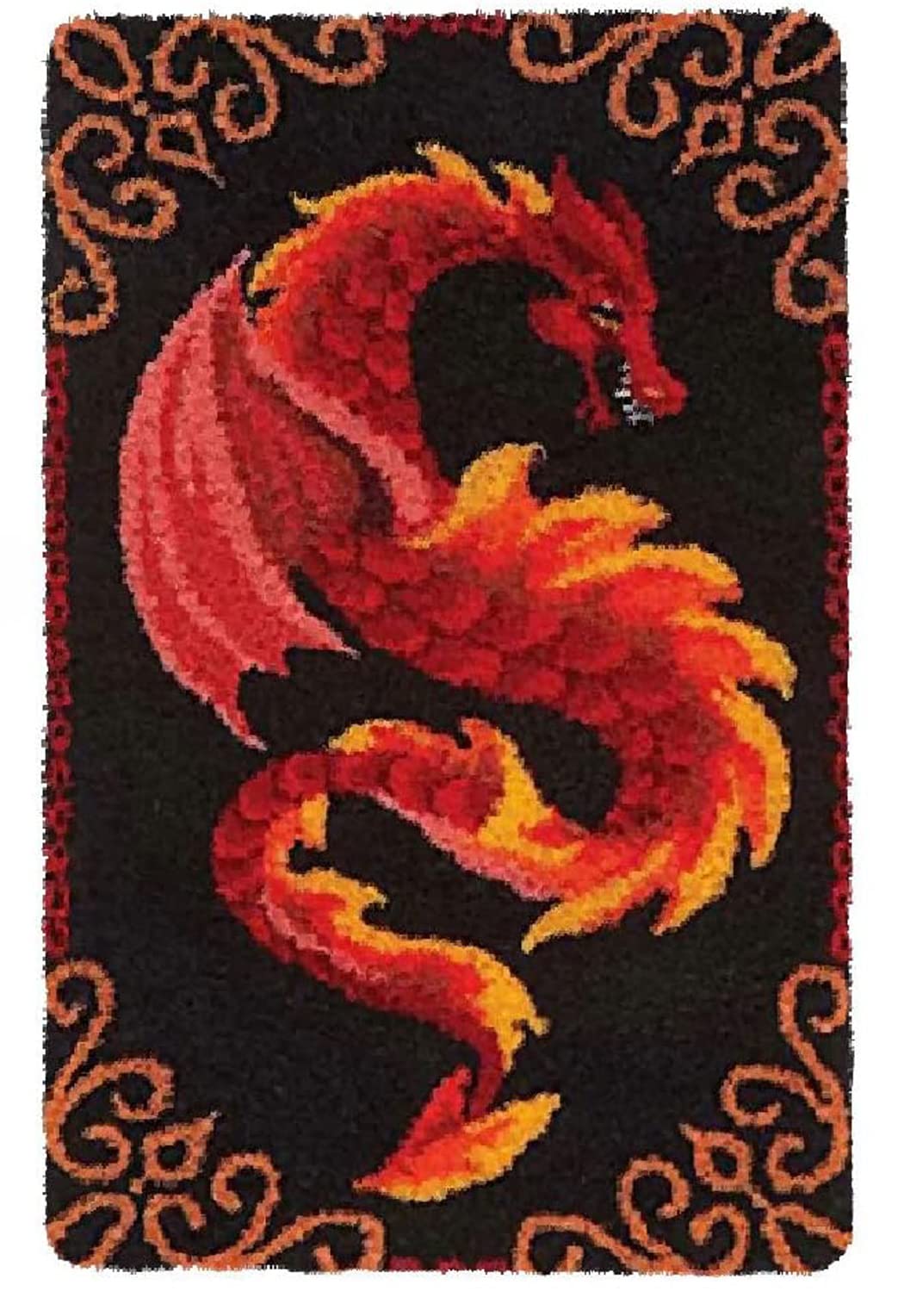 Latch Hook kit Rug DIY Handcrafts for Kids Adults, Pre-Printed Canvas Handmade Carpet Cushion Crochet Yarn Needlework Tapestry 3D Crafts for Home Decor, 20x15in