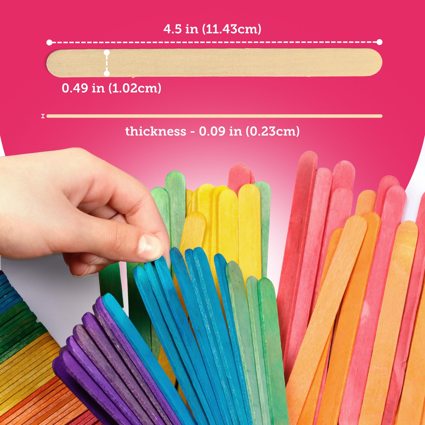 Incraftables Colored Popsicle Sticks for Crafts 600pcs (7 Colors). Large Colorful Wood Craft Sticks for DIY Decor & Ice Cream. Bulk Wide & Jumbo Wooden Craft Popsicle Sticks for Kids & Adults (4.5”)