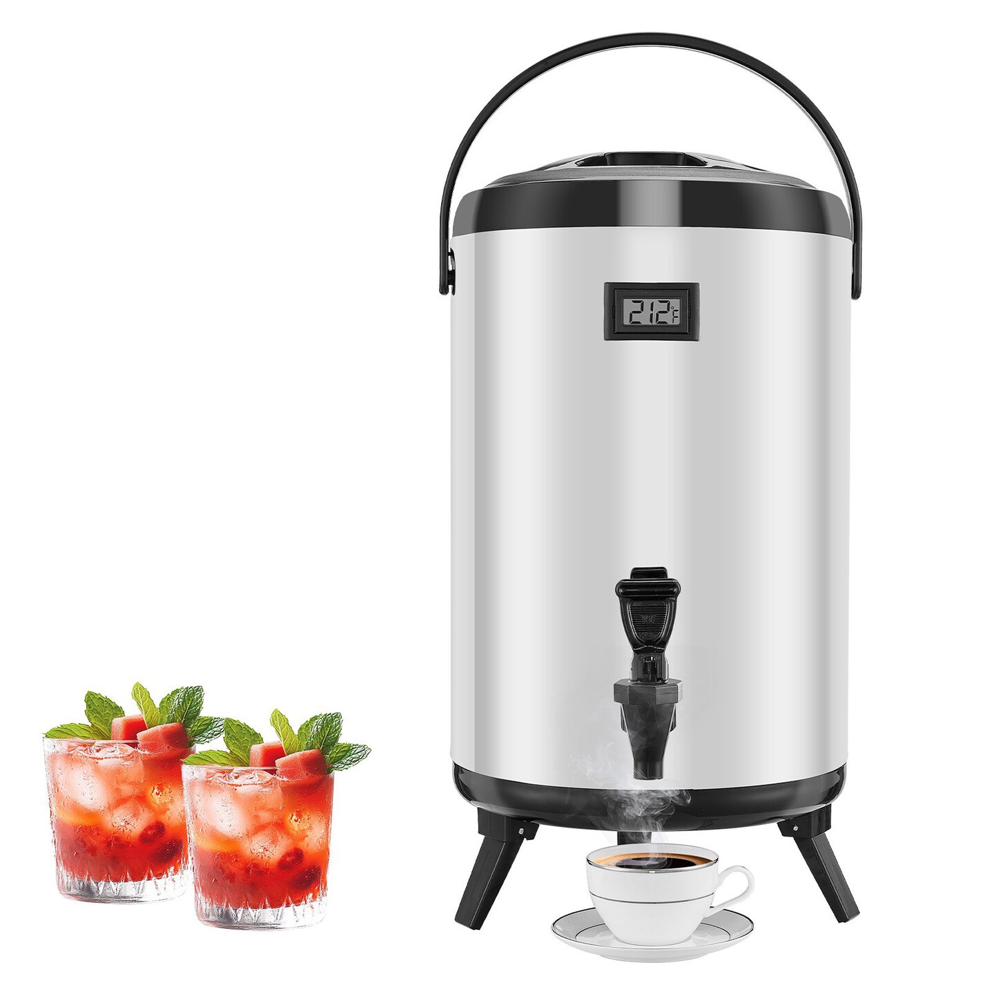 Insulated Drink Dispenser 3.2 Gal Thermal Server for Hot Cold Drinks