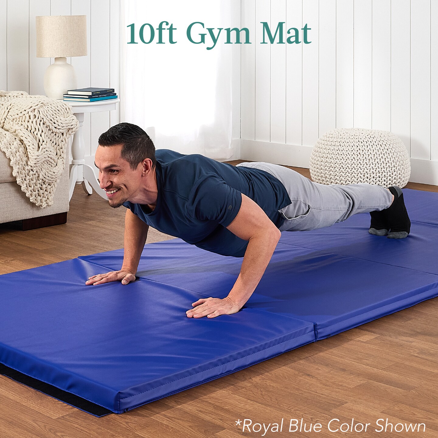 Best Choice Products 10ftx4ftx2in Folding Gym Mat 4-Panel w/ Carrying Handles & Folding Balance Beam