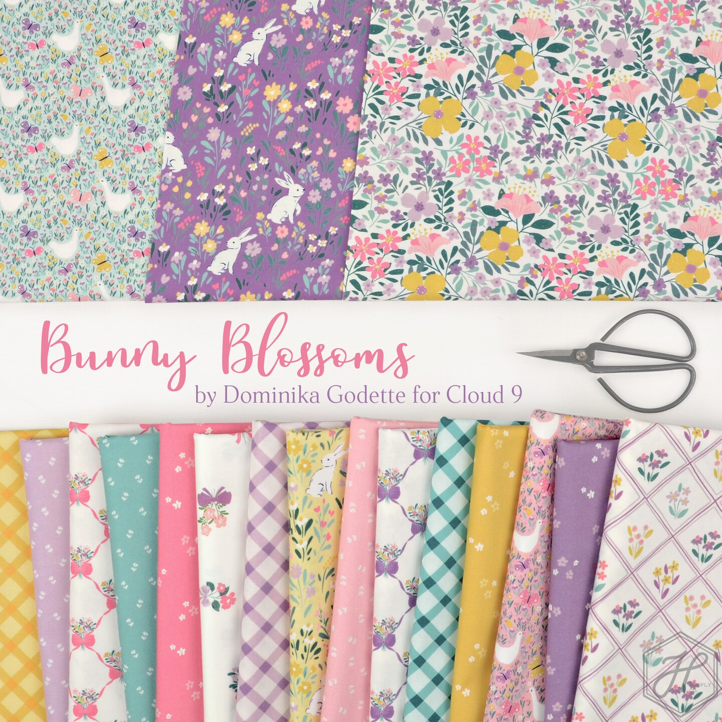 Bunny Meadow in Purple (228415) | Bunny Blossoms | Dominika Godette | Cloud9