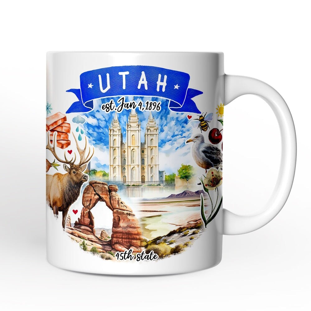 Artistic Utah State Themes and Landmarks Mug