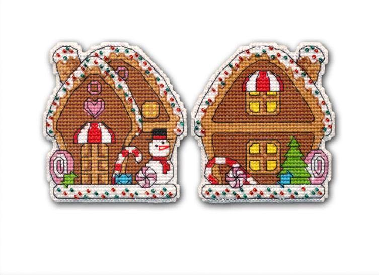 Magnet. Gingerbread house 1132 Plastic Canvas Counted Cross Stitch Kit