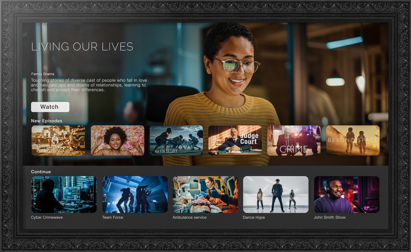 The Samsung Frame TV 50 inch TV Frame, Ornate Frame TV (Fits 2021-2025 Models)