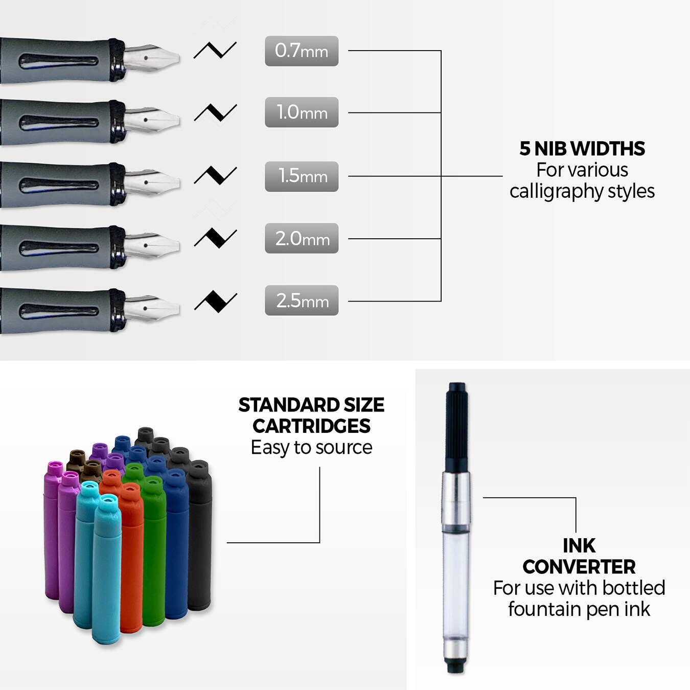 Zieler® Ultimate Calligraphy Pen Gift Set (32 pieces), Presented in a Tin Gift Box