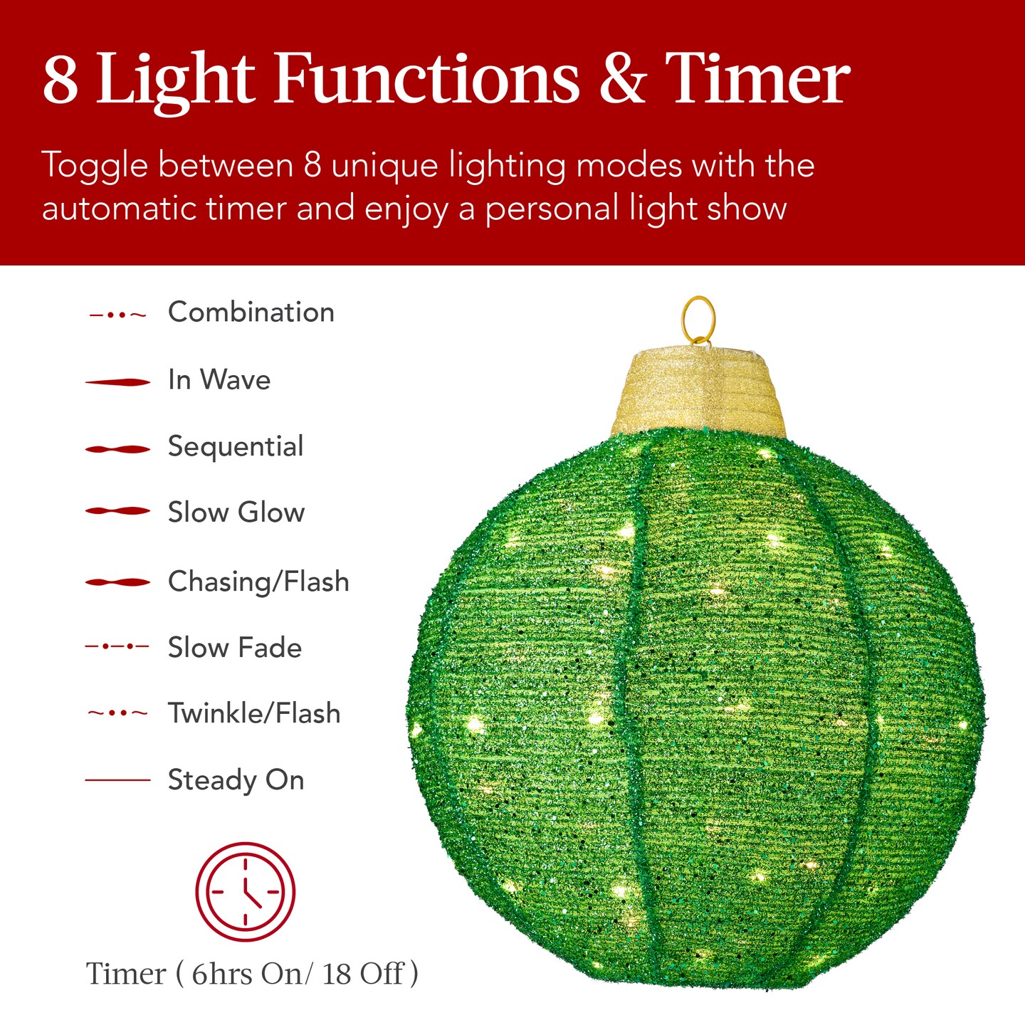 Best Choice Products 3-Piece Hanging Pop-Up Outdoor Christmas Ornaments, LED Lights, 8 Light Functions