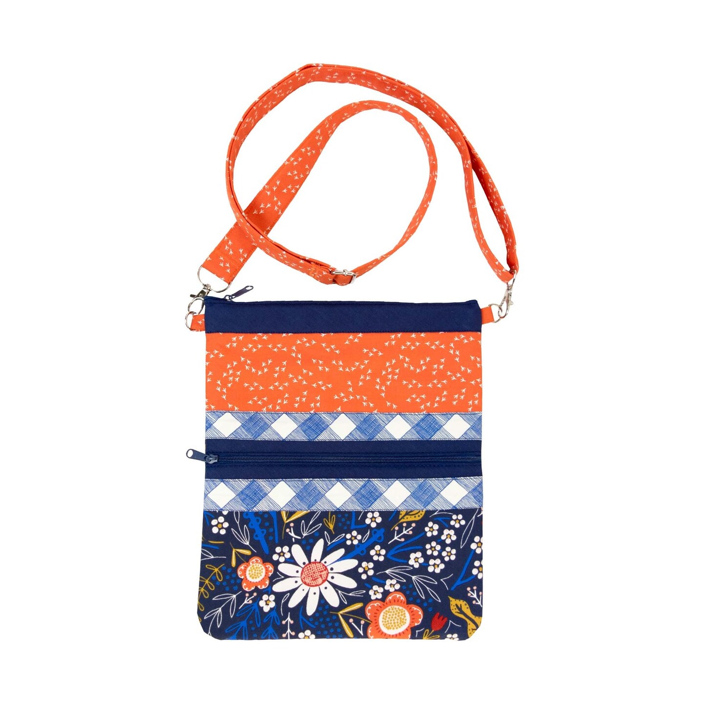 June Tailor Inc Crossbody Tote Bag Caitlyn Zippity-Do-Done Navy Kits, Blue