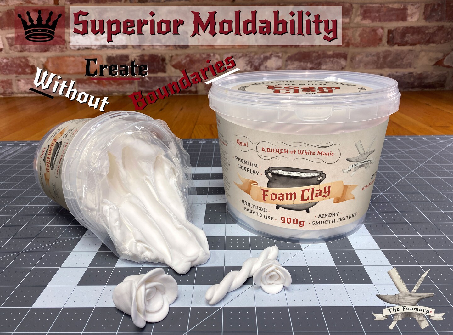 Moldable Cosplay Foam Clay (300g & 900g available in Black & White) High Density Air Dry Clay | Dries like EVA Foam | Great for Adding Details & Accessories to your Costumes & Crafts | Safe for Kids, Adults & Hand Crafts