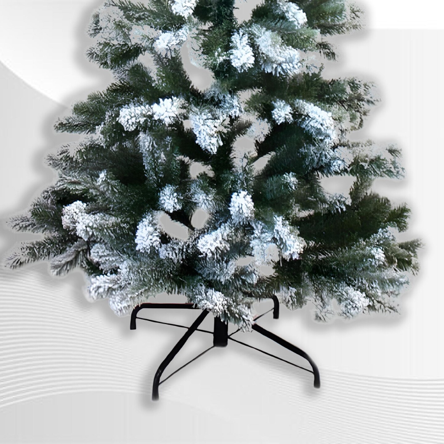 8Ft PVC Artificial Christmas Tree Snow Flocked with Metal Stand