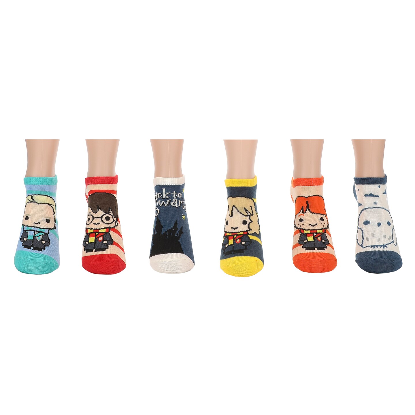 Harry Potter Harry, Hermione, Ron and Draco Youth Ankle Socks 6 Pack