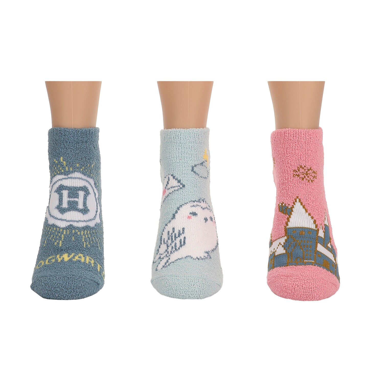 Harry Potter Hogwarts Castle And Hedwig Womens Ankle Socks 3 Pack