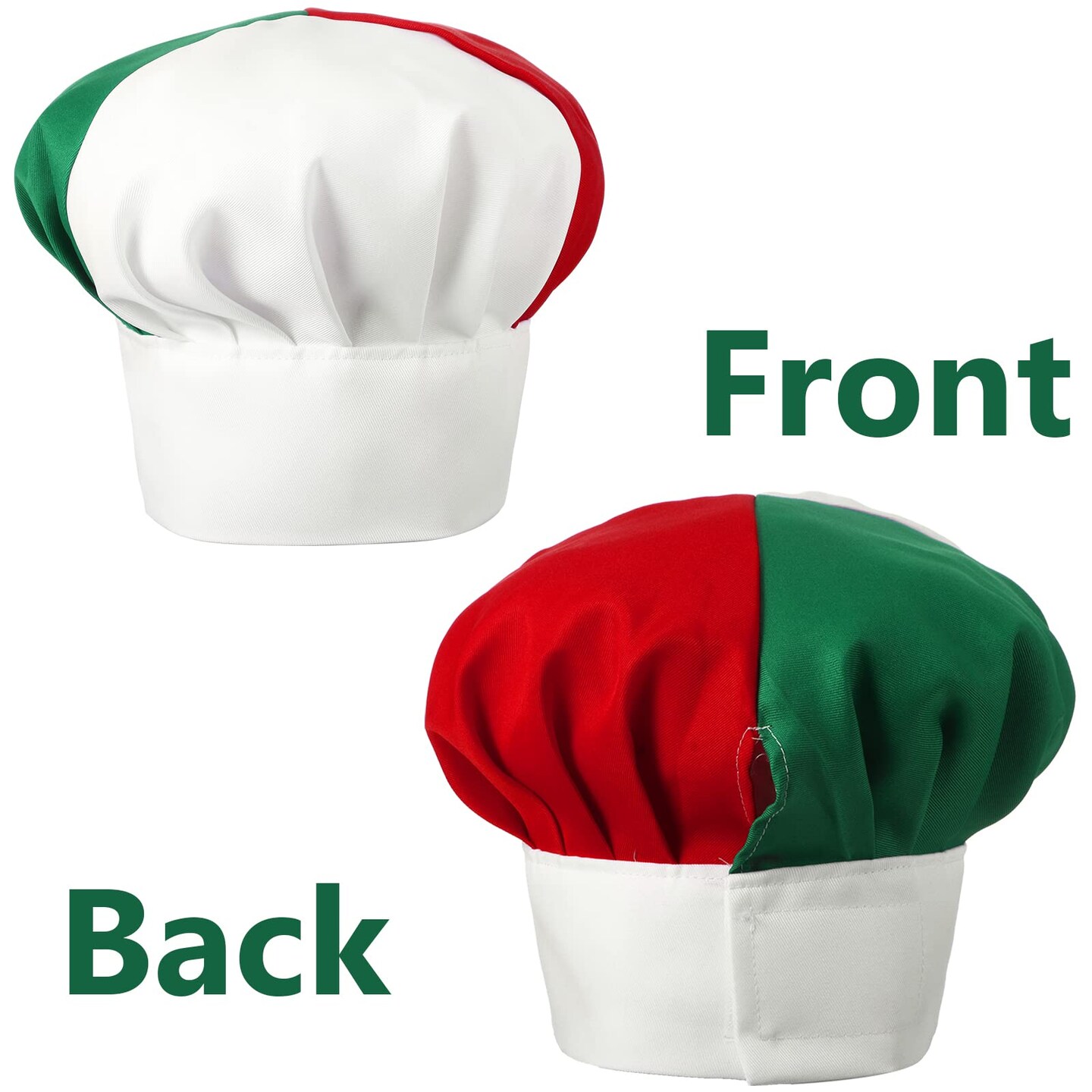 Chef Hat and Apron Italian flag Patriotic Fabric Adjustable Baking with pocket italy cooking baking Apron for Women Men