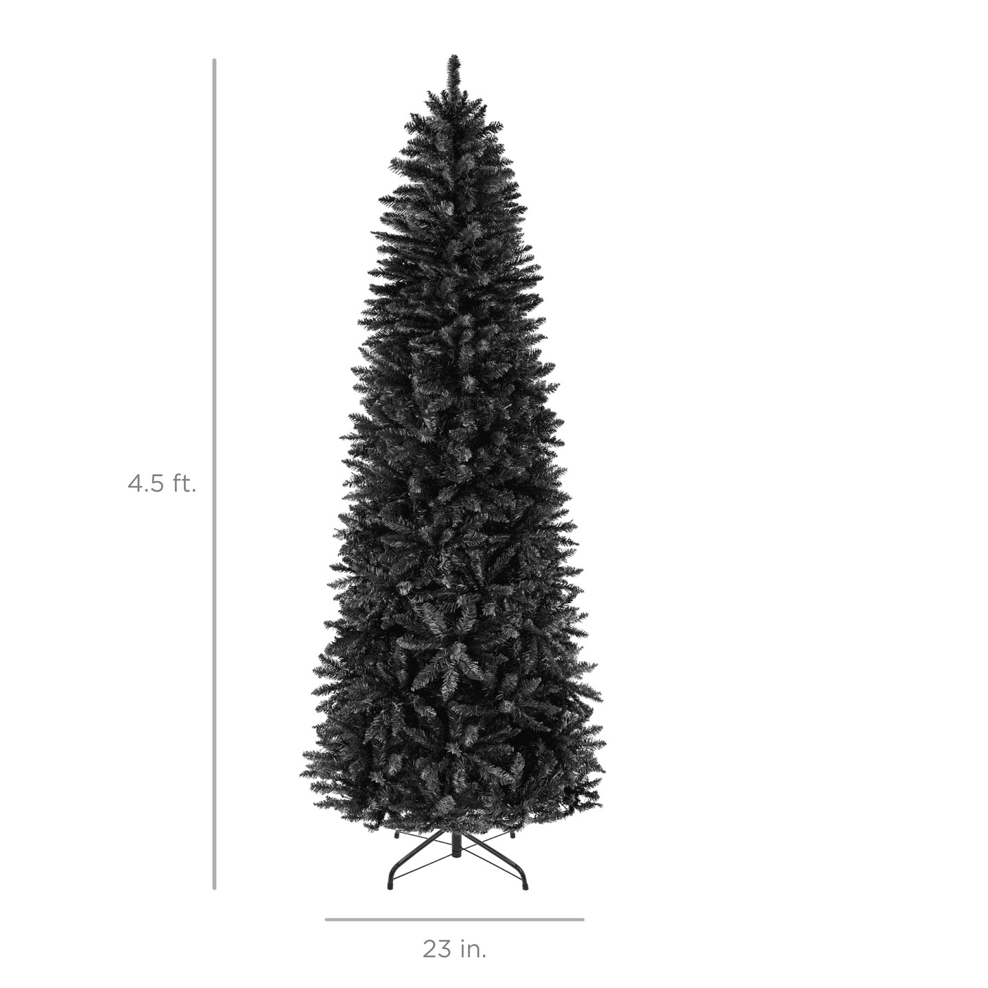Best Choice Products Black Artificial Holiday Christmas Pencil Tree w/ Metal Base