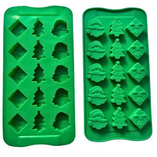 Christmas Silicone Molds Christmas Chocolate Mold Tree,Santa, Gift