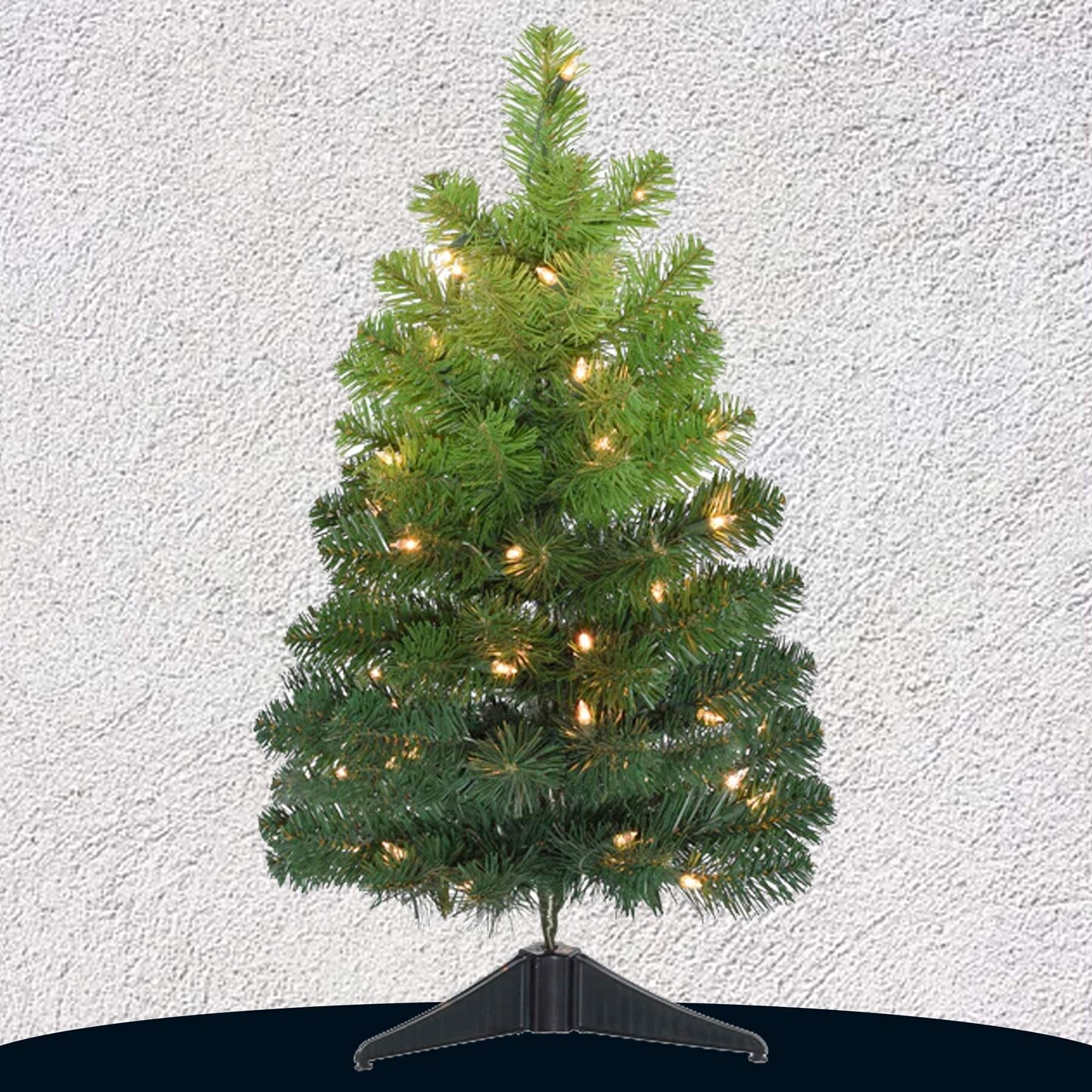 24" Pre-Lit Tabletop Ombre Green Christmas Tree with Warm White LED Lights