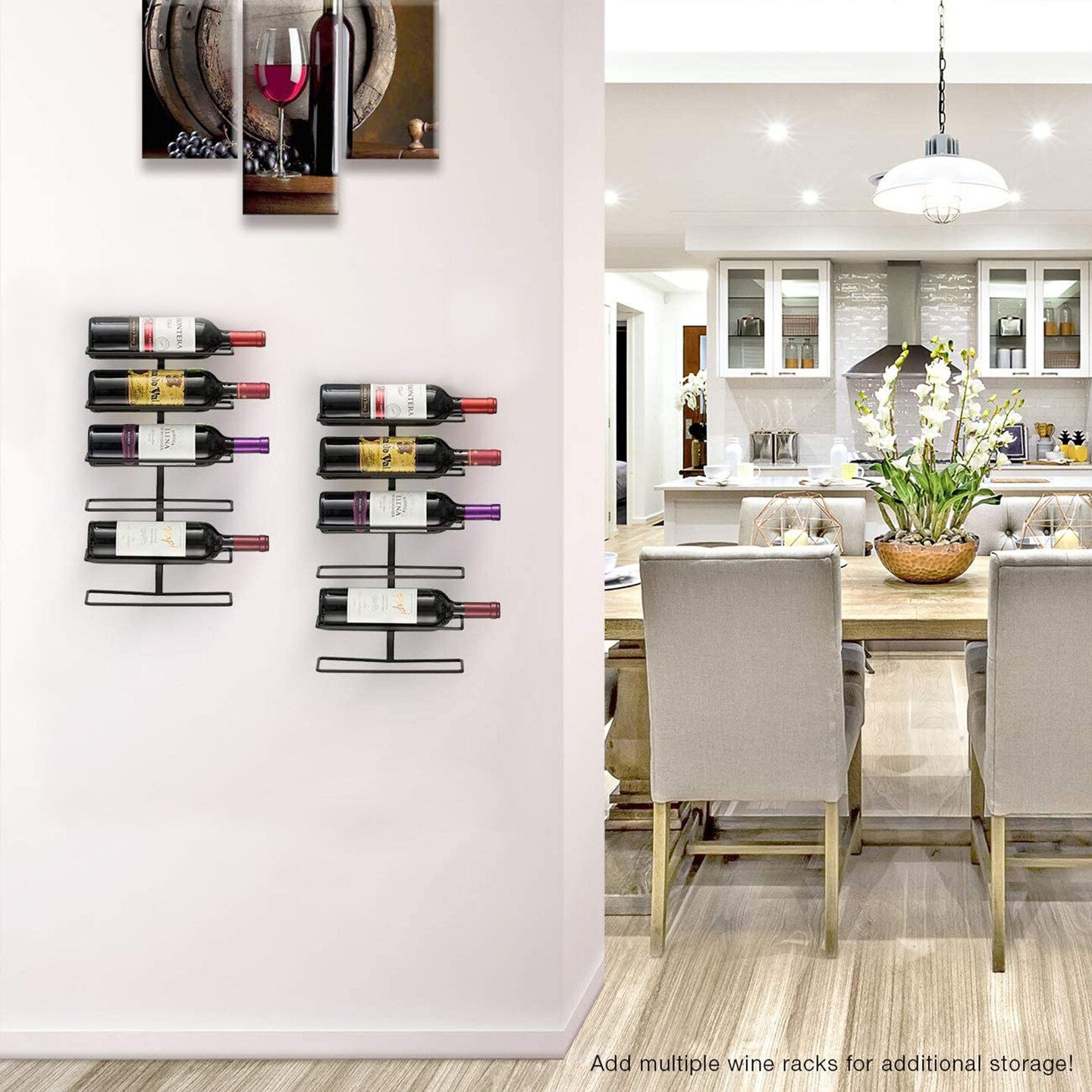Sorbus Black Metal Wine Rack Bottle Holder - for Home Bar, Kitchen