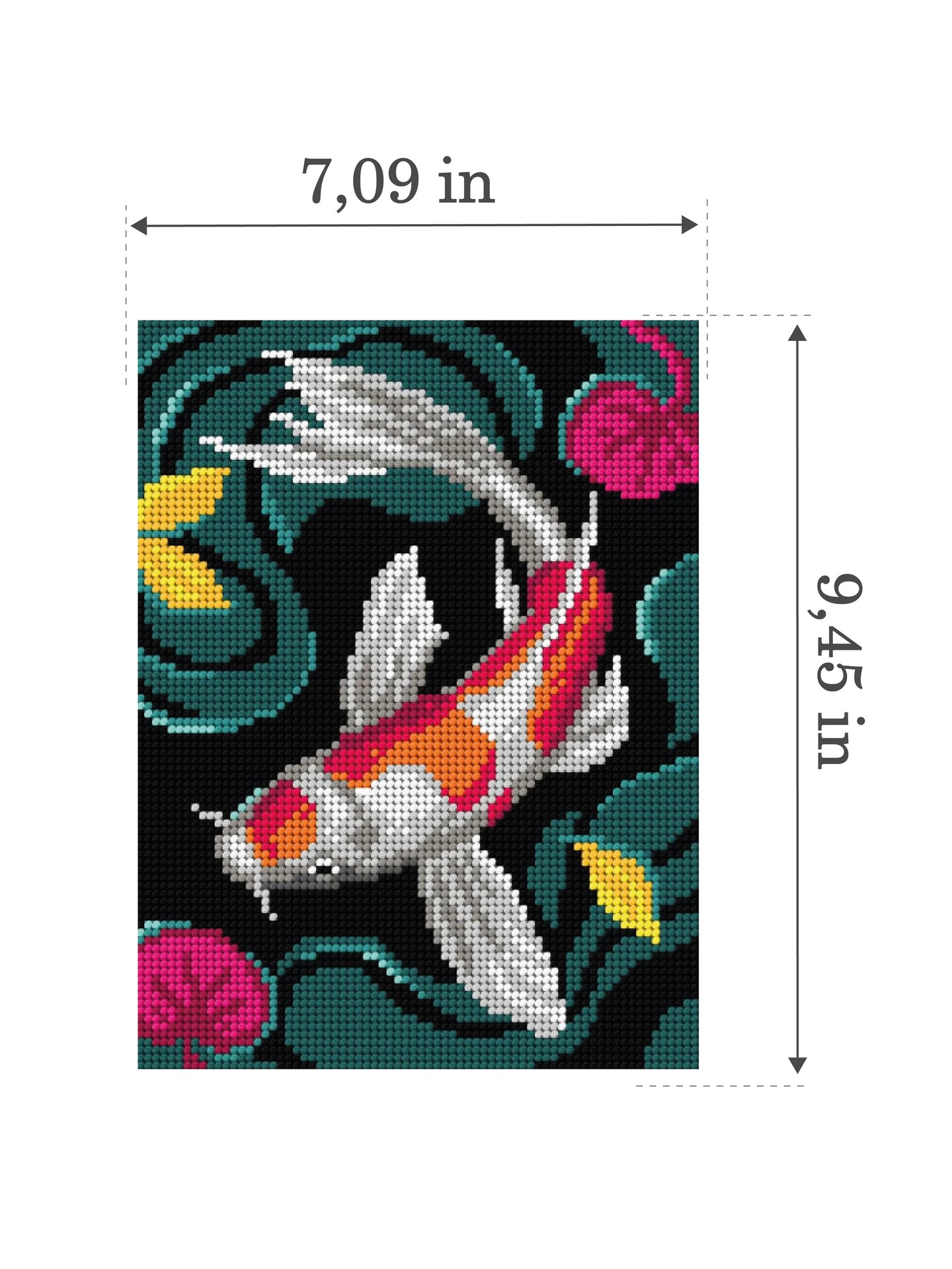 Needlepoint canvas for halfstitch without yarn Koi Carp 3188F