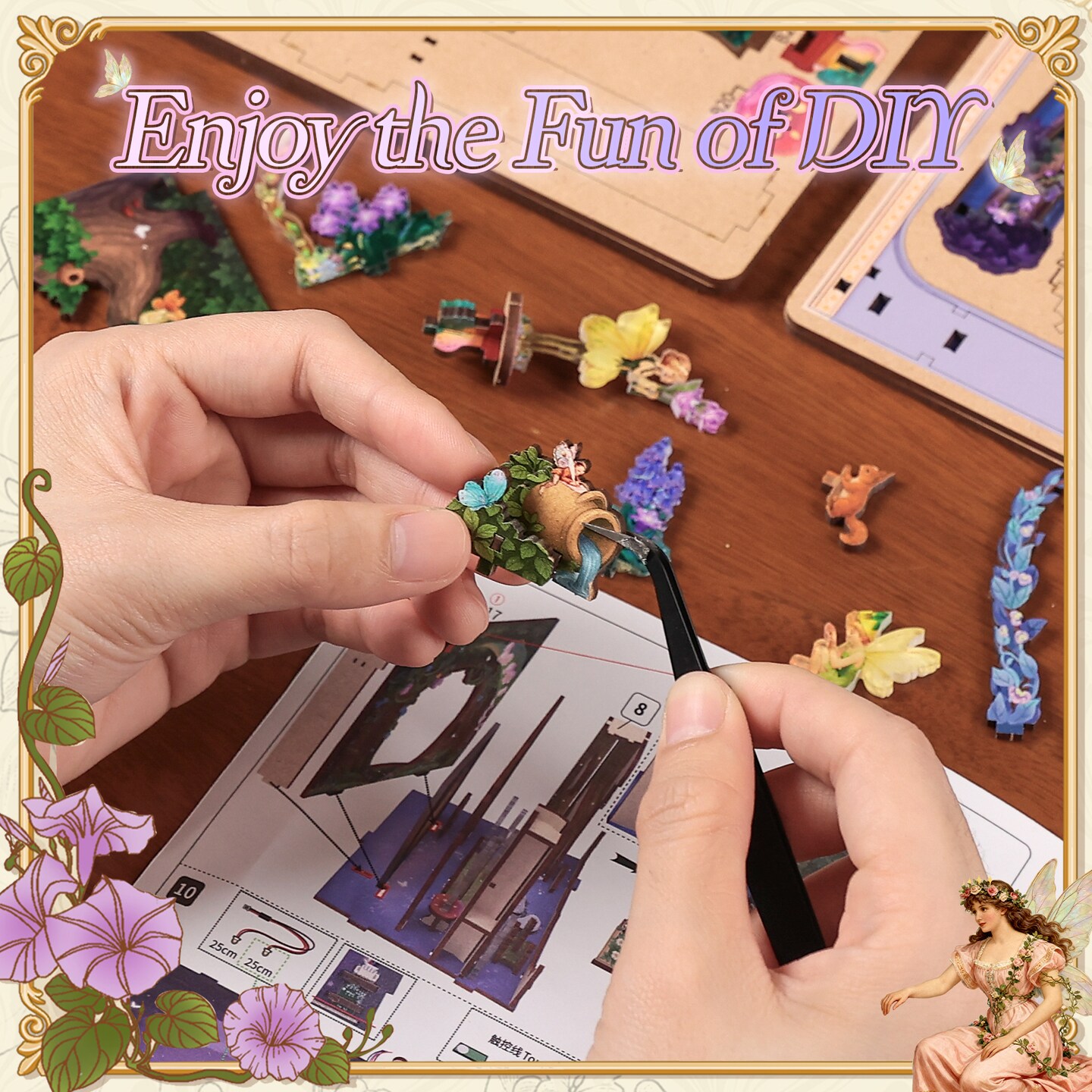 CUTEBEE Book Nook Kit A Midsummer Night's Dream DIY Miniature House Shelf Insert Decor Diorama Kit