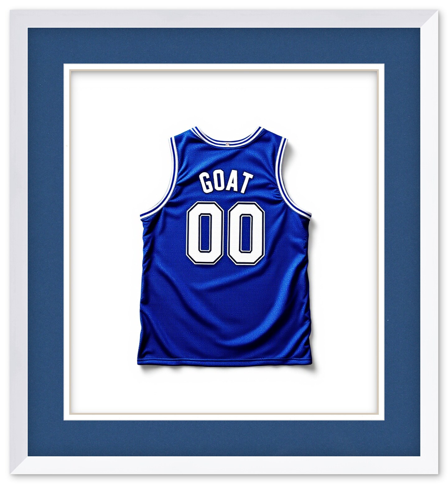 CustomPictureFrames.com Solid Wood Jersey Shadow Box Frame - Bright White - Sizes 24x26 - Wall Display With Double Mat Made in the USA