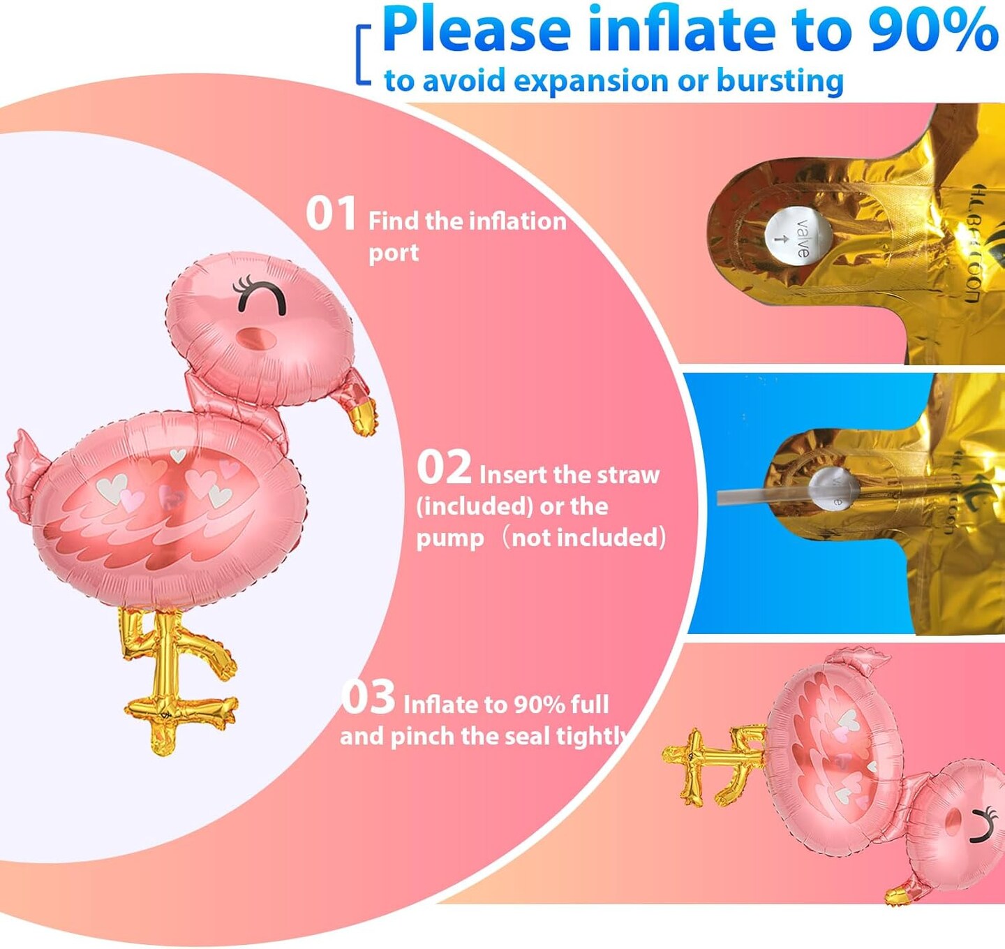 8th Birthday Anniversary Hawaiian Party Supplies 6 Pcs 40 Inch (Pink)