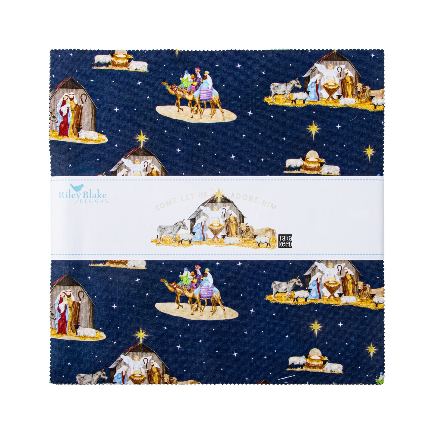 Come Let Us Adore Him 10&#x22; Square Pack (Layer Cake / 10&#x22; Stacker) by Tara Reed for Riley Blake (10-16310-42)