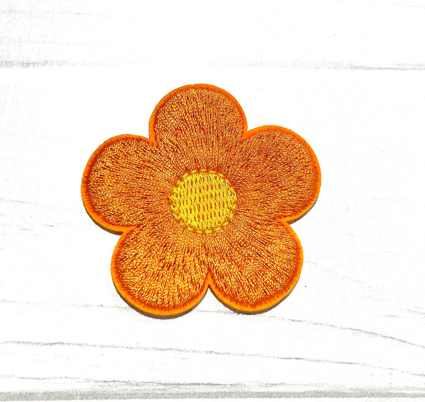 Flower embroidered patch