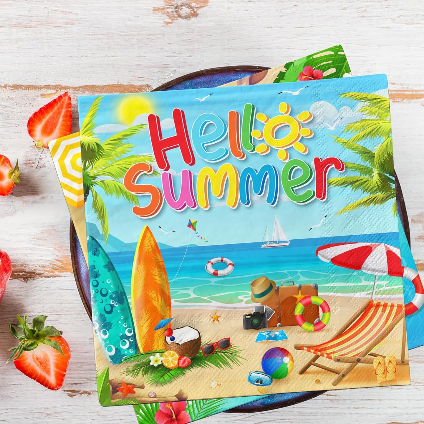 40Pcs Beach Napkins Summer Napkins Paper