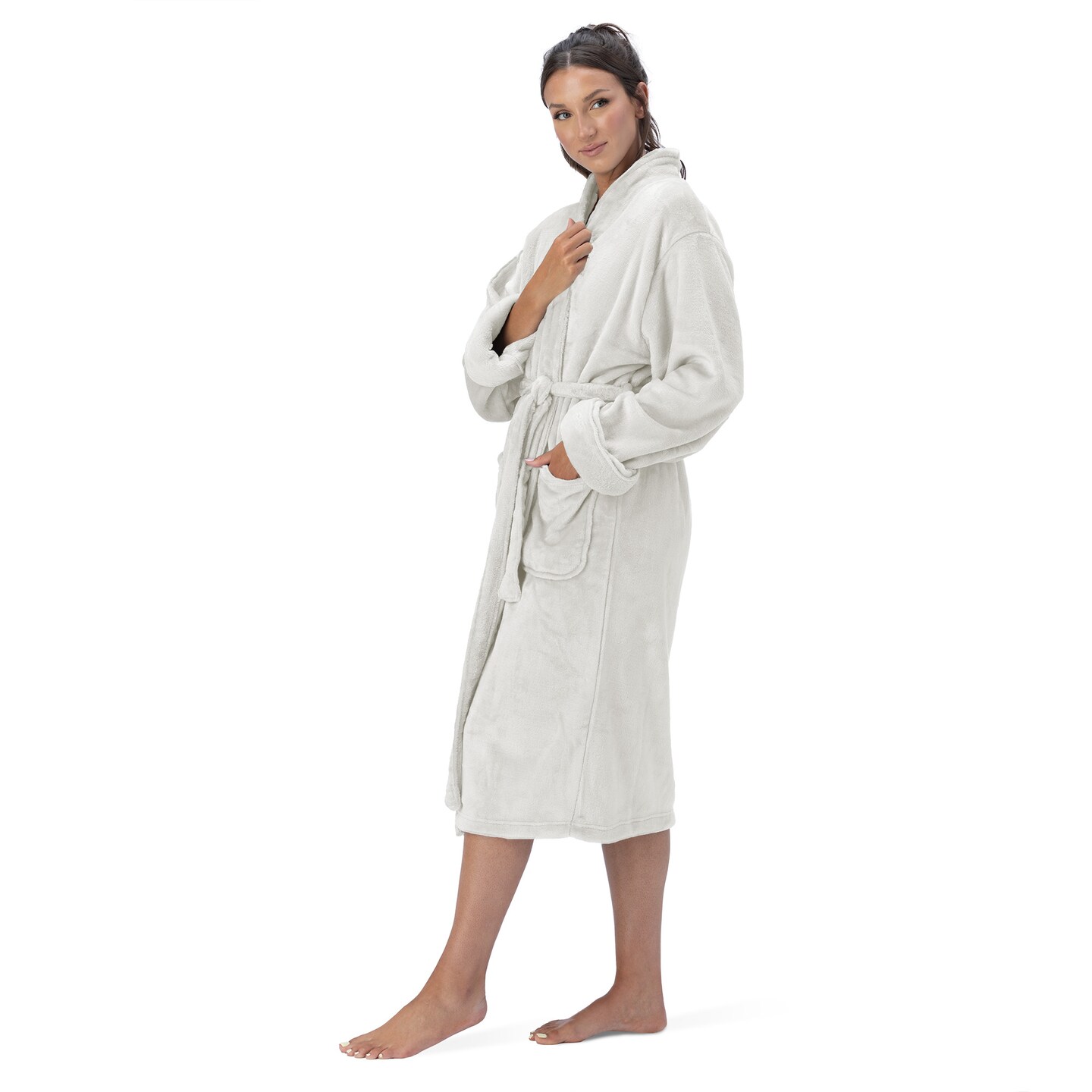 Northwest Unisex Optical White Silk Touch S/M Bathrobe 23×41 Inches
