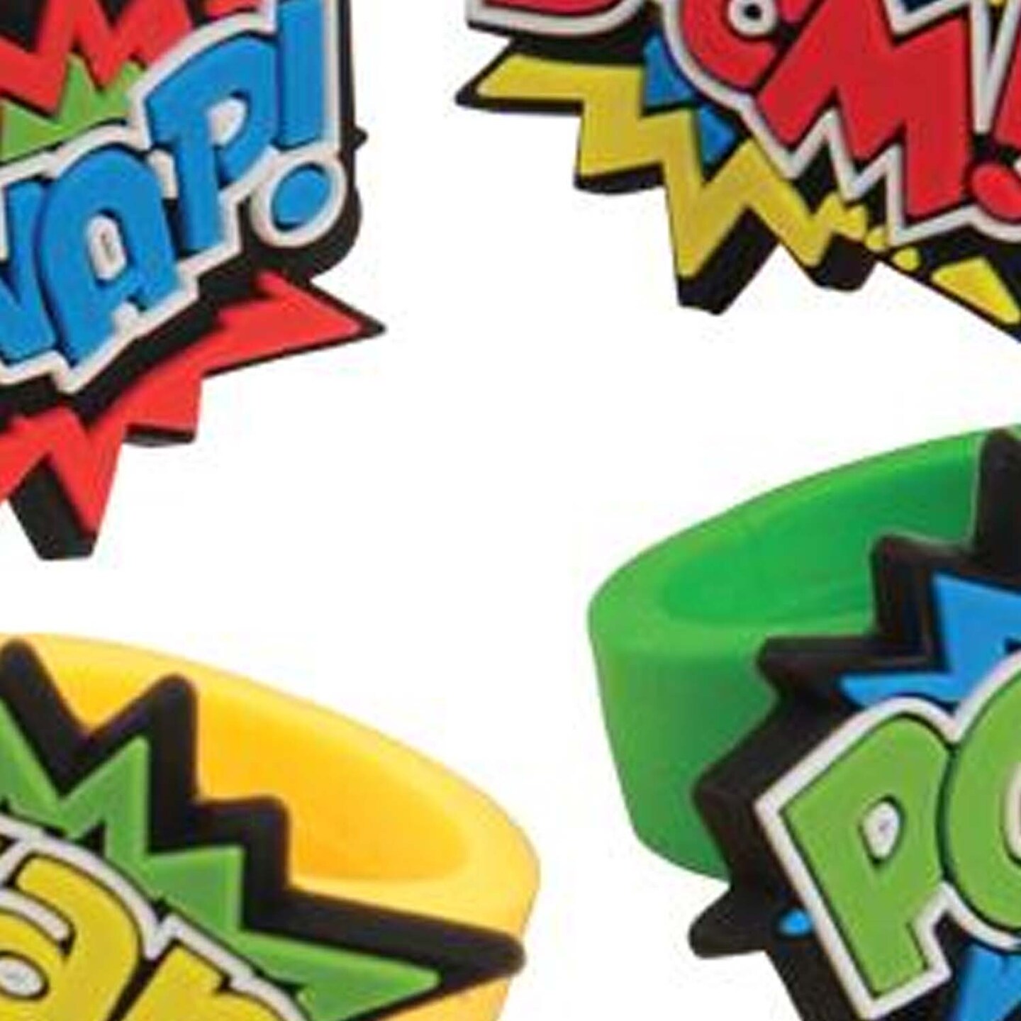 Superhero Rubber Rings Include 12 Units