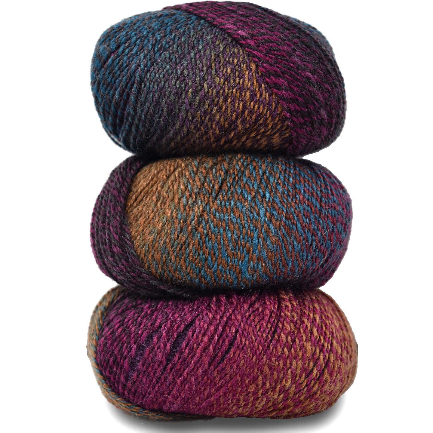 Double Helix by Living Dreams Yarn. Soft, Colorful Wool Yarn for Crochet, Knitting, Weaving. Self-Striping Sport Weight Yarn, 3 Pack, 150g