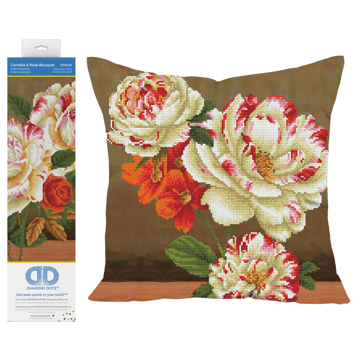 Diamond Dotz Camellia &#x26; Lilly Bouquet Floral Diamond Painting Kits for Adults - Diamond Art Kits a Relaxing Creative Craft Kit with Dotz Gems
 17x17