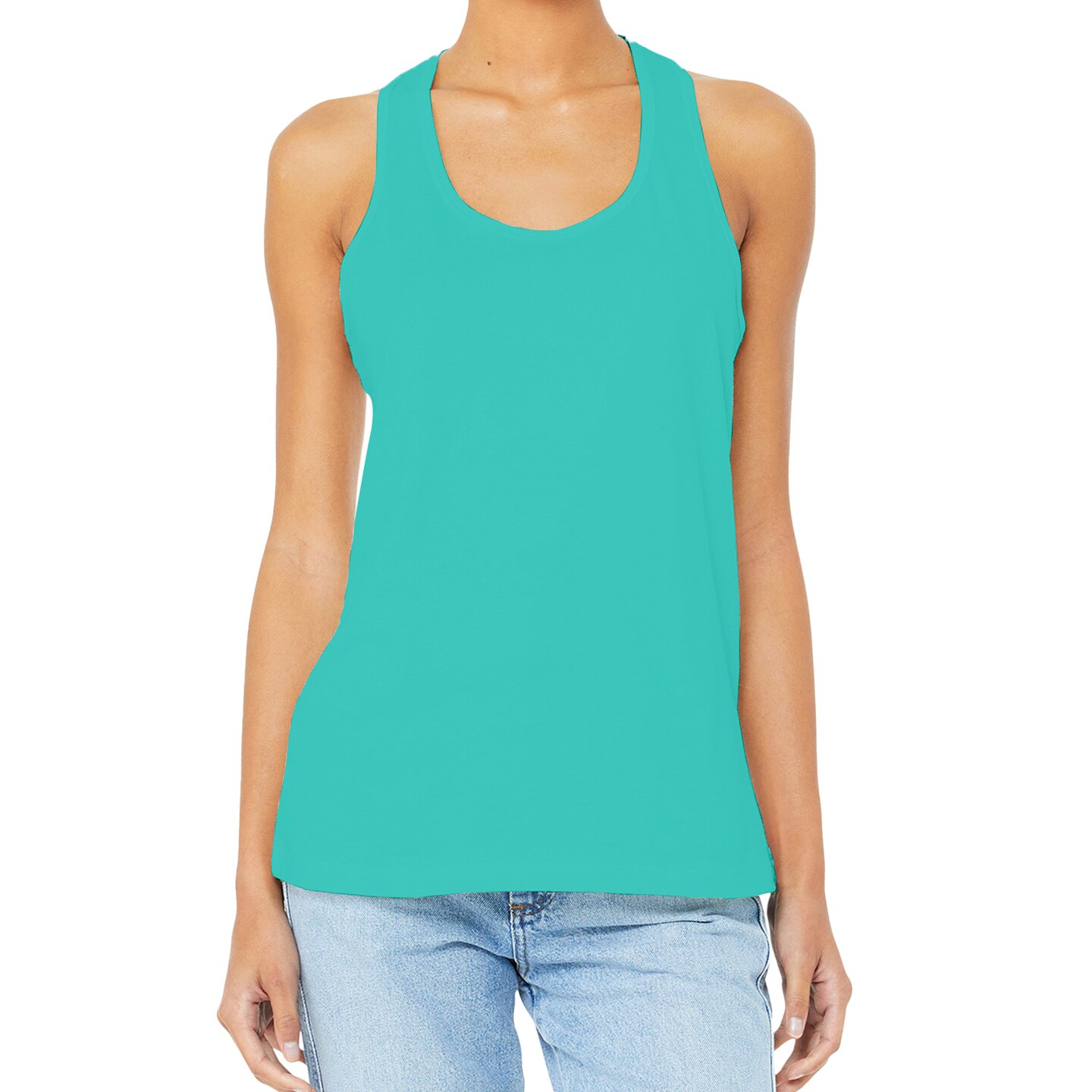 BELLA + CANVAS Women's Jersey Racerback Tank, Gym Workout Casual Tank Top