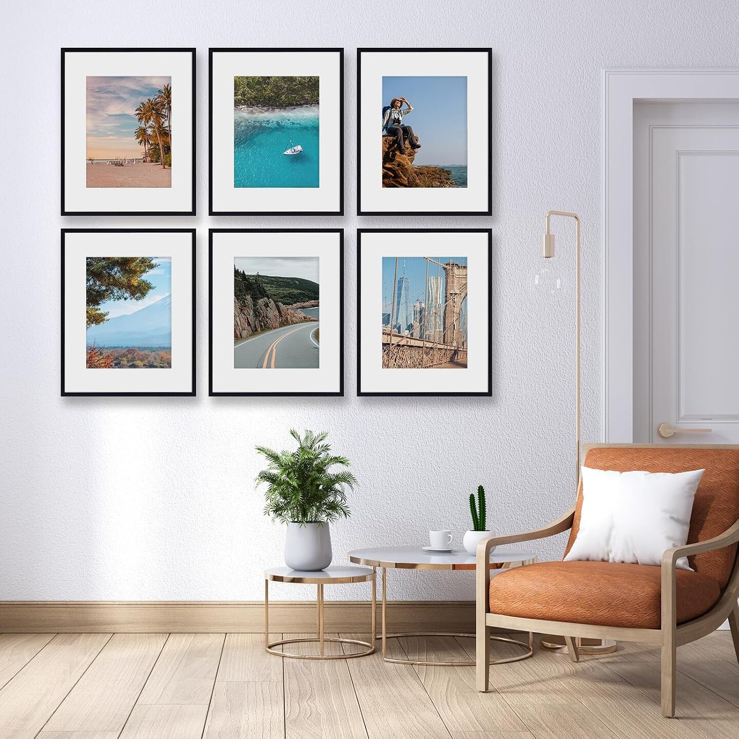 16x20 Picture Frame Set of 6 Black Poster Frames with Shatter