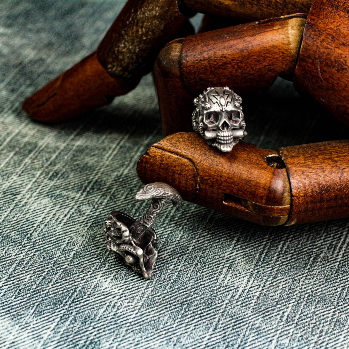 925 Silver Skull Cufflinks: Mexican Totem, Men's Accessories