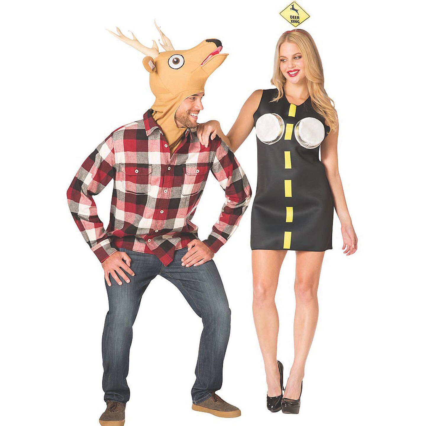 Deer in Headlights Couple Costume Set with Light Up Accessories